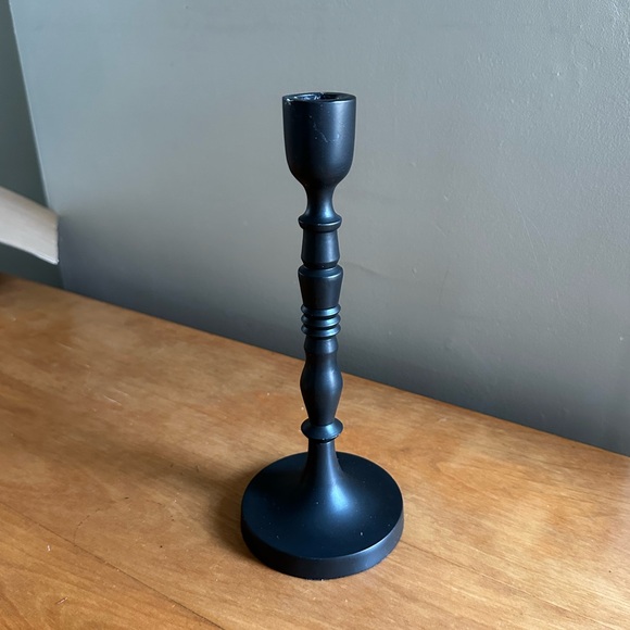 Crate&Barrel Astryd Black Metal Taper Candle Holder 9" - Picture 2 of 5